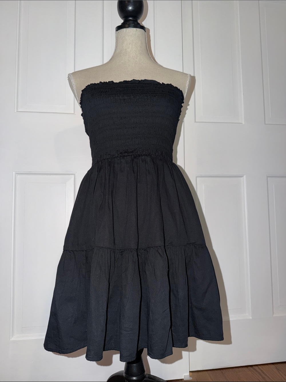 GAP Black Strapless Tiered Sundress
